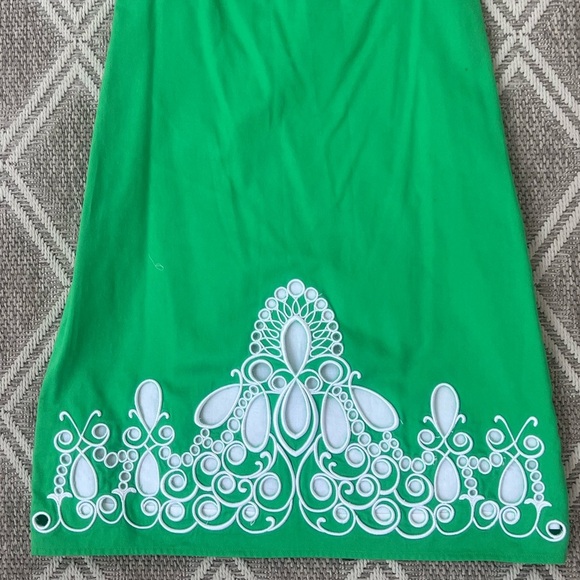 Lilly Pulitzer Delia green embroidered eyelet shift dress size 2 - Picture 8 of 9